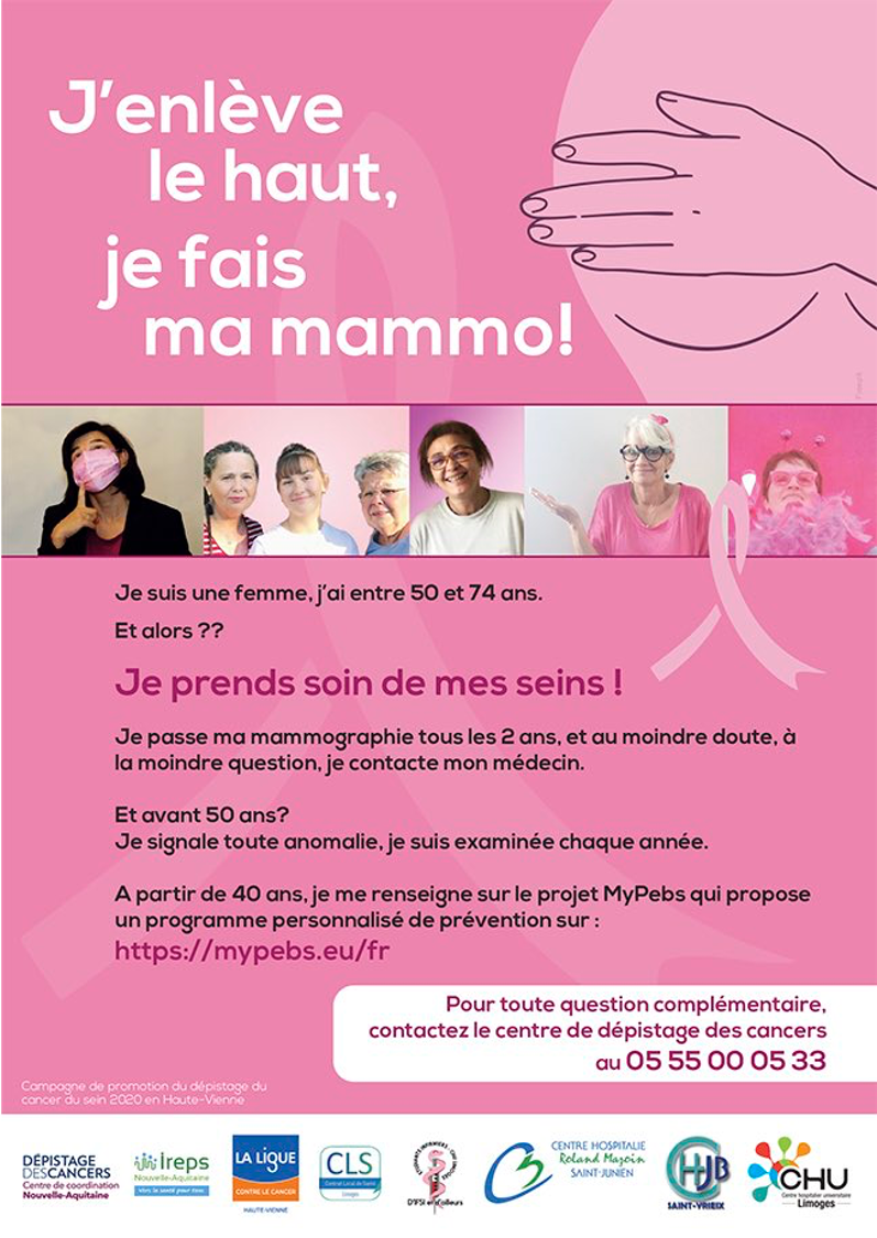 Dépistage cancer du sein (CHU de Limoges) OCTOBRE ROSE